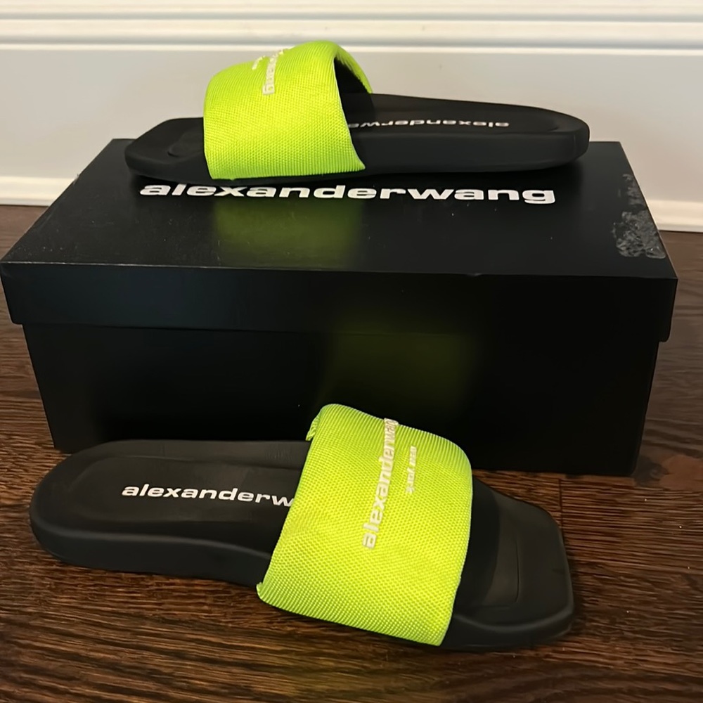 Neon Alexander Wang Pool Slides.Great Condition W… - image 1